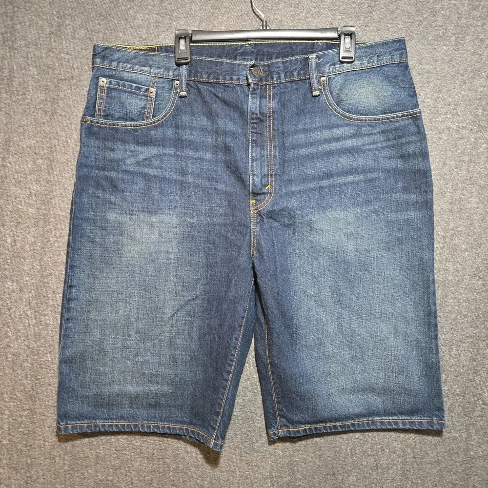 Levi's Shorts 569 Loose Fit Baggy Size 40 x 12 Mens Dark Blue Denim Jorts Skater